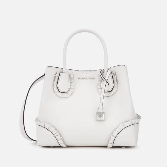 New Michael Kors White Purse Bag with Ruffles - Picture 1 of 1